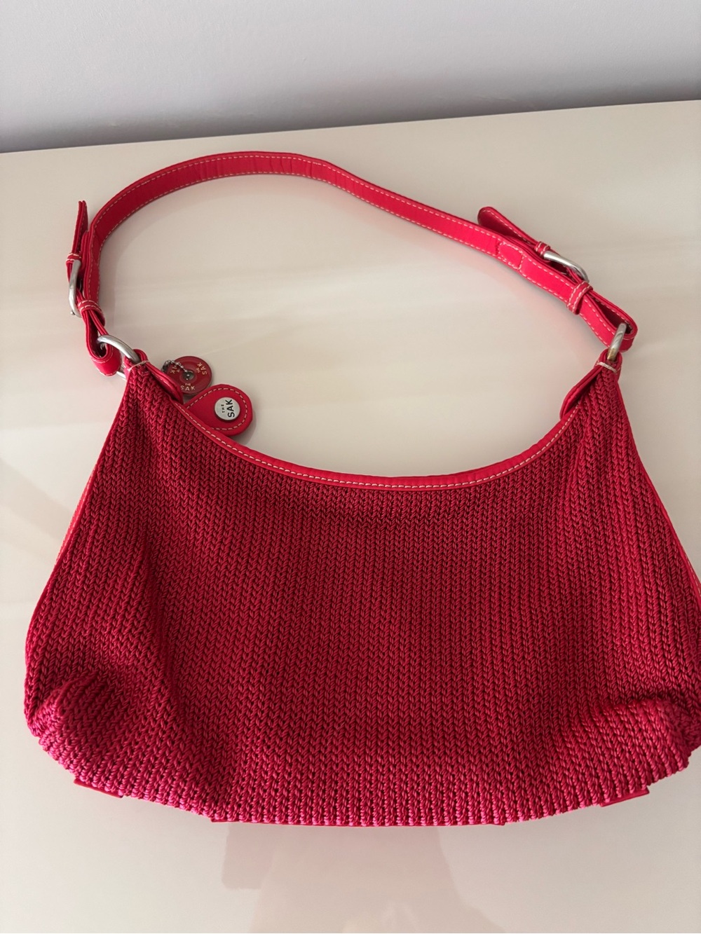 Red Woven Shoulder Bag - The Sak